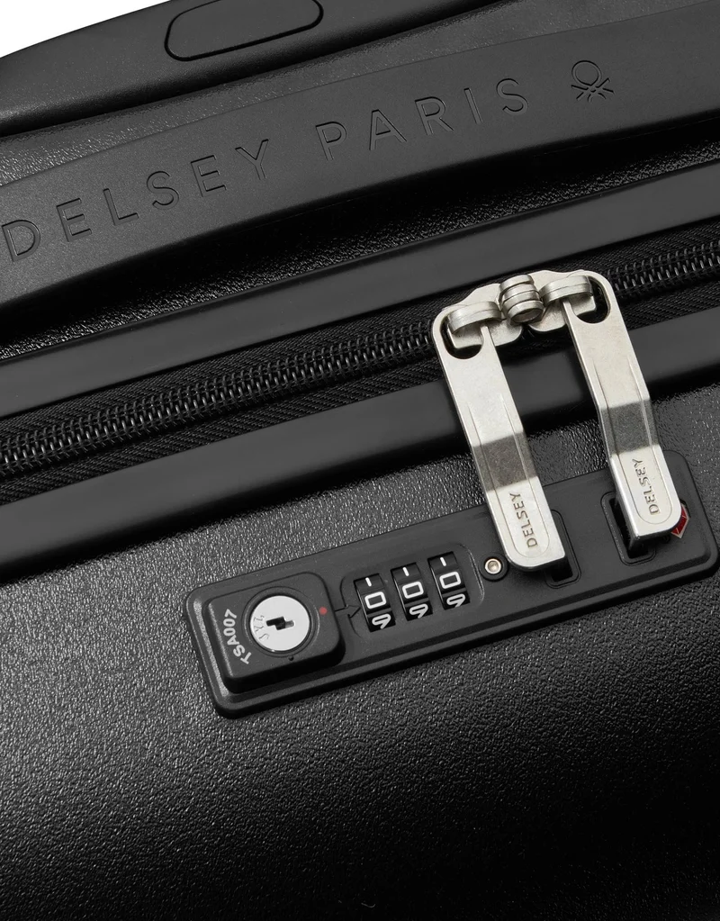 United Colors Of Benetton  UCB 55 Cm 4 Double Wheeled Hardside Expandable Check-In Luggage Trolley Case - Black  | Best Price UAE